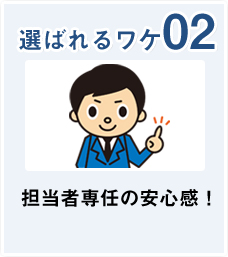 担当者専任の安心感
